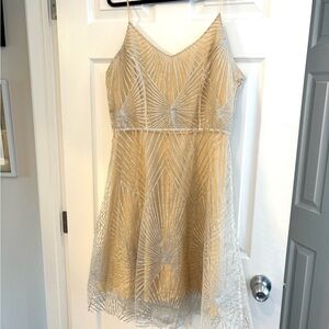 Chic Formal Dress with Silver Detailing